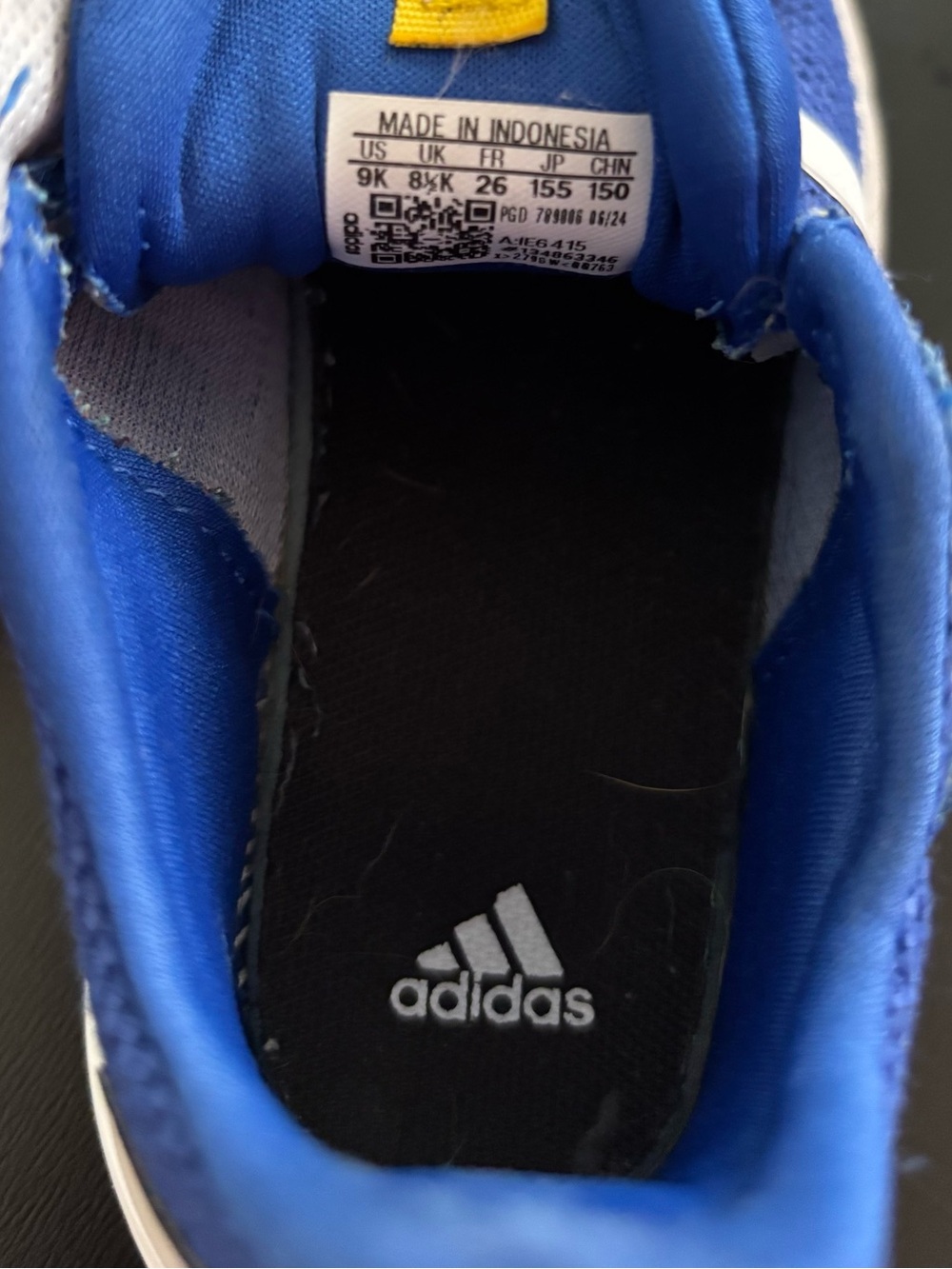 adidas Blue Kids Sneakers with Orange Tabs and White Stripes - Picture 7 of 8